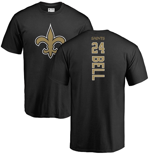 Men New Orleans Saints Black Vonn Bell Backer NFL Football #24 T Shirt